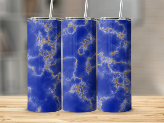 Elegant Royal Blue Gold Marble Pattern Tumbler product type