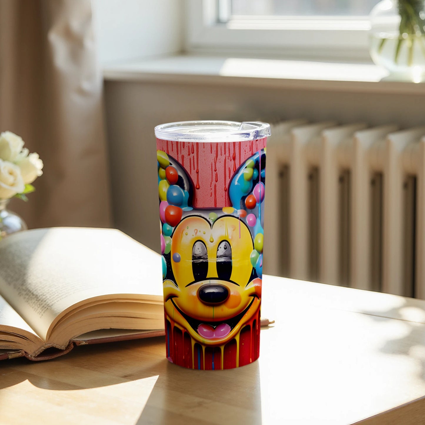Colorful Cartoon-themed Tumbler with Unique Design