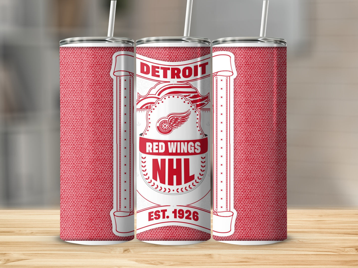 Detroit Red Wings NHL Hockey Team Logo Vintage Style Tumbler