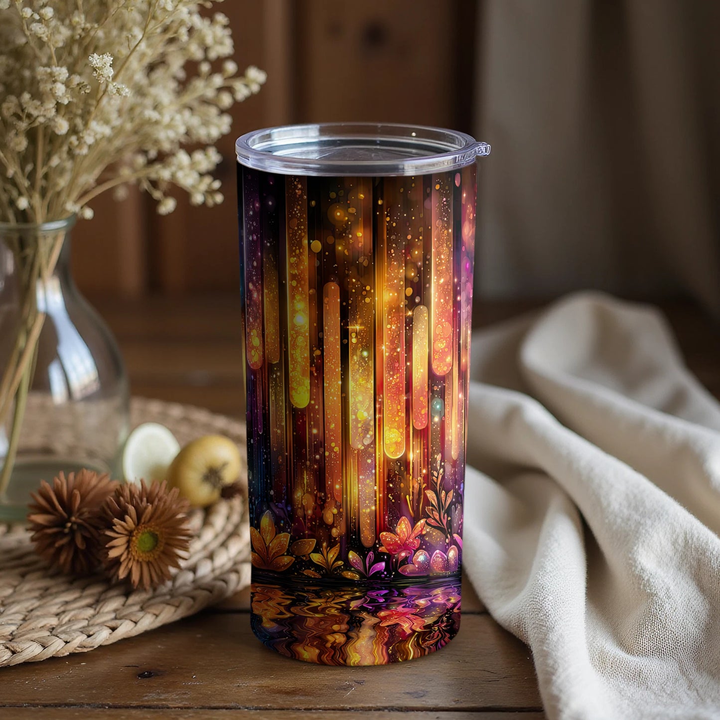 Vibrant Abstract Nature Design Insulated Tumbler
