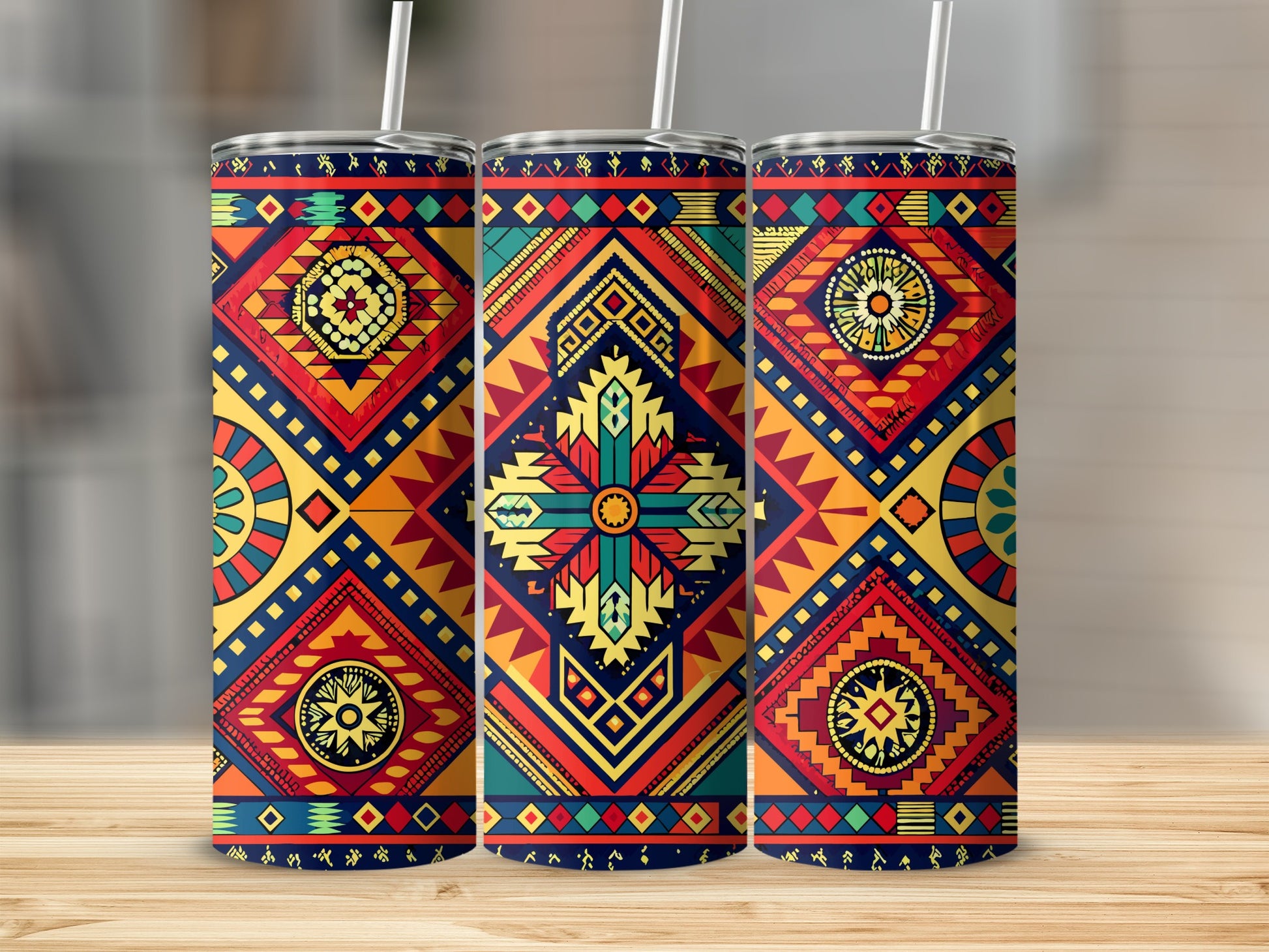 Vibrant Geometric Patterns Insulated Tumbler Product