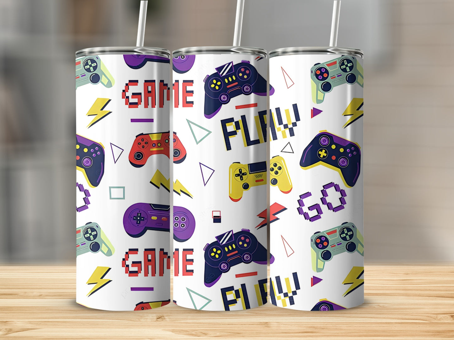 Colorful Gaming Controller Themed Tumbler Collection