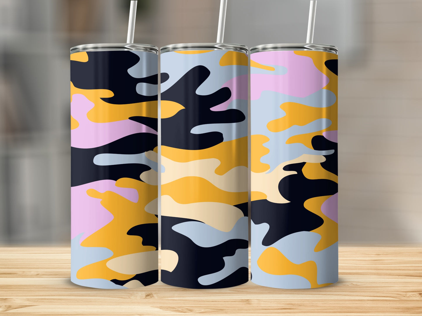 Colorful Abstract Camouflage Design Tumbler Product