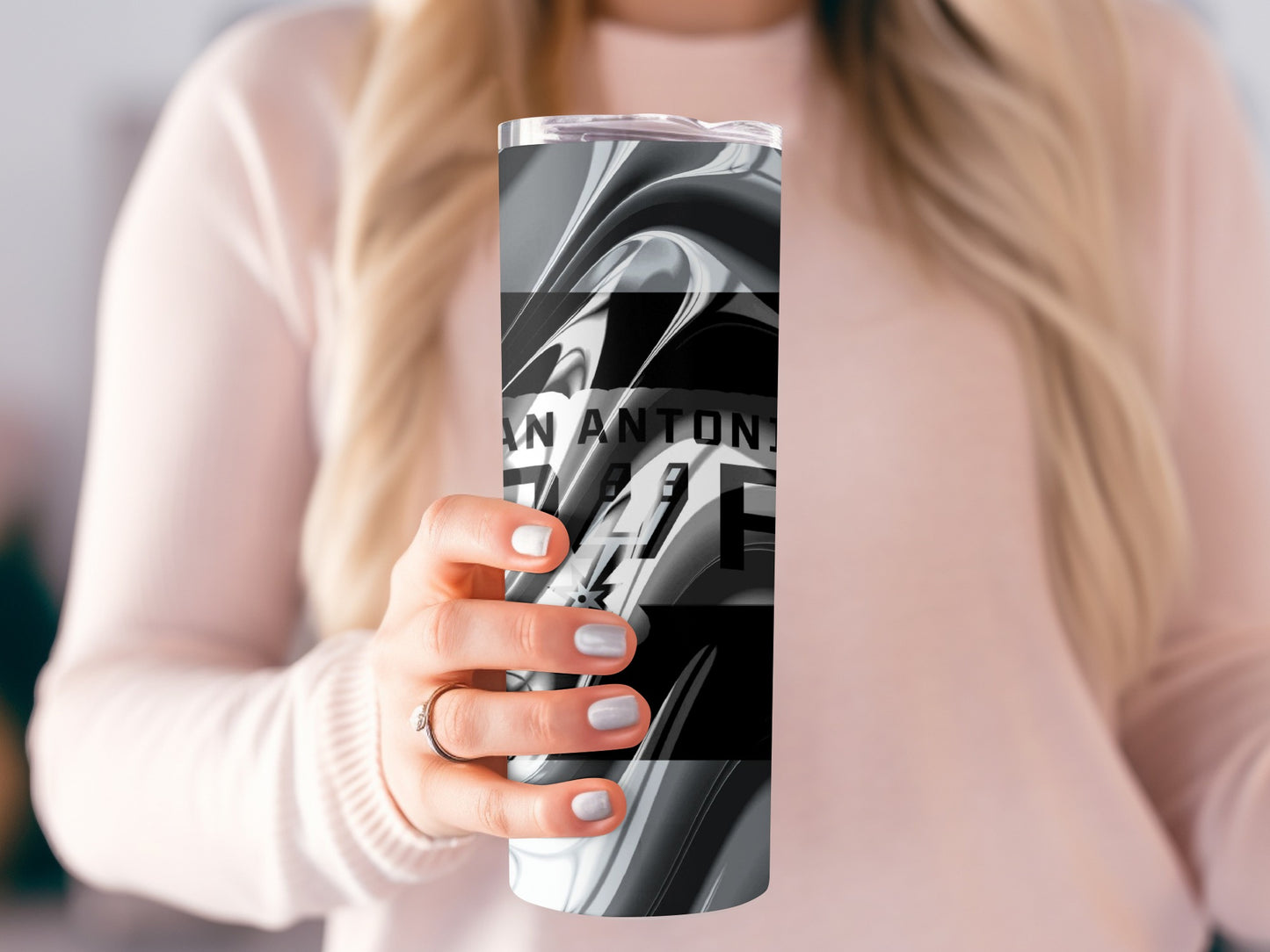 San Antonio Spurs Fan Art Black and White Tumblers