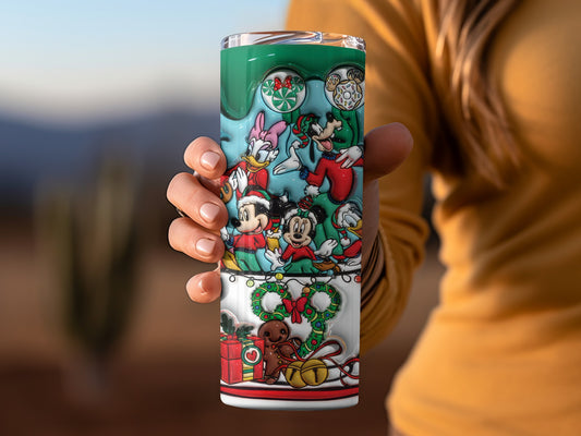 Festive Disney Character Holiday Tumbler for Christmas