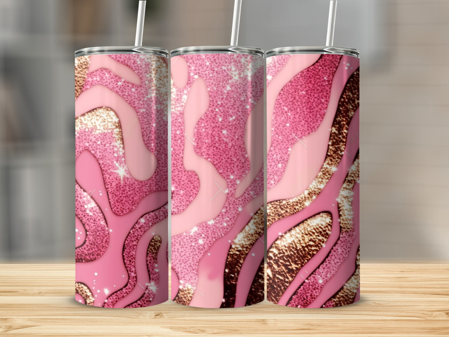 Pink Glamorous Glitter Abstract Fluid Swirl Pattern product type