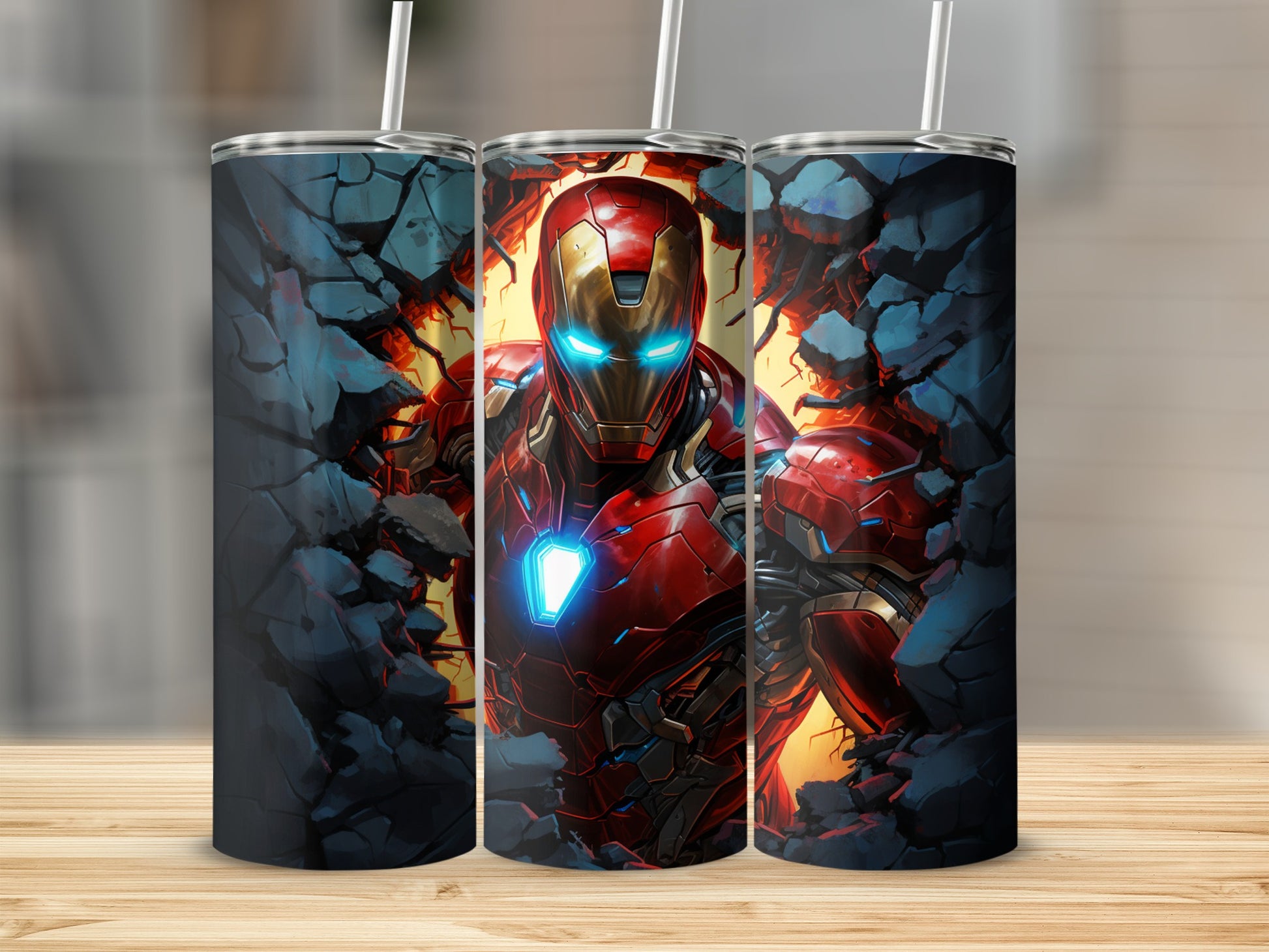 Marvel Superhero Breaking Through Design Tumbler