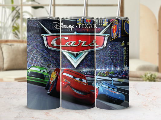 Disney Pixar Cars Racing Scene Travel Mug