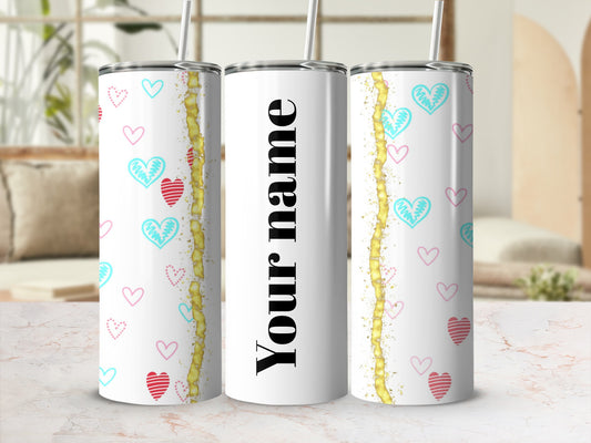 Personalized Heart Design Tumbler Perfect Gift Idea