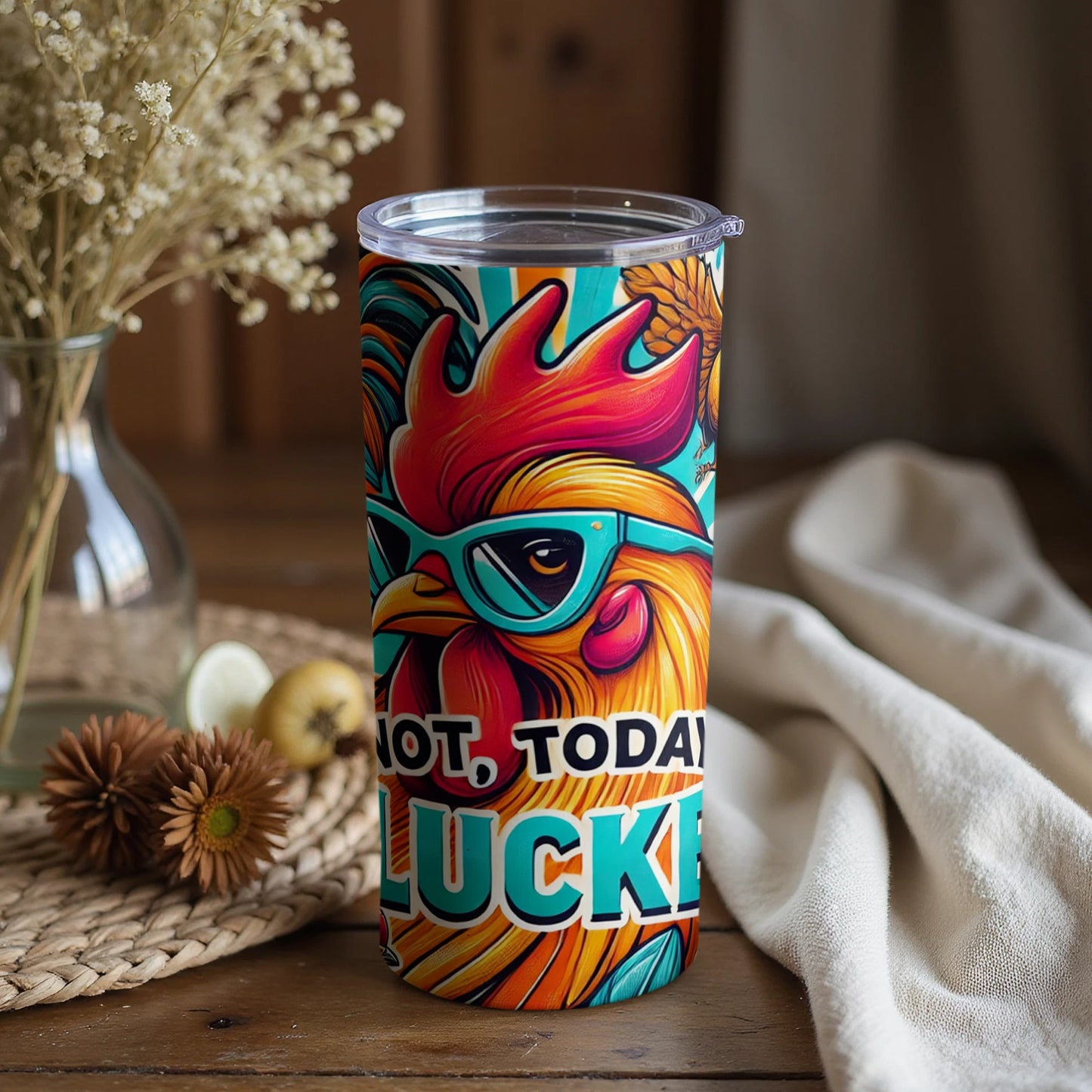 Not Today Clucker Rooster Insulated Travel Mug