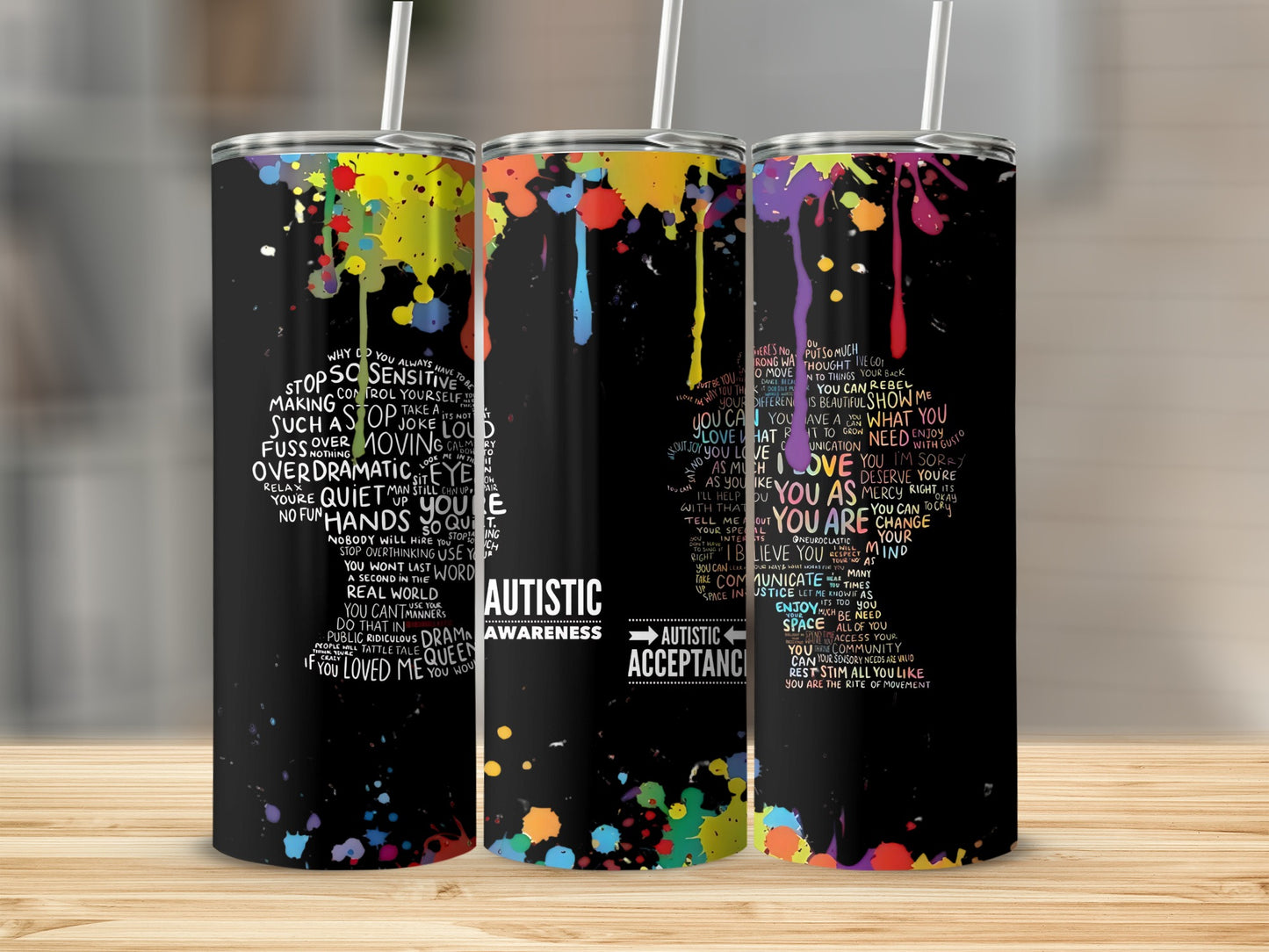 Colorful Autistic Awareness Tumbler for Everyday Use
