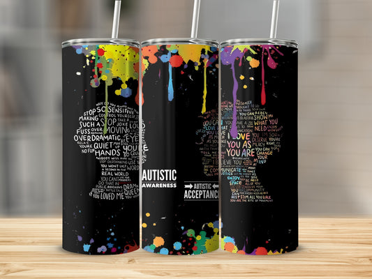 Colorful Autistic Awareness Tumbler for Everyday Use