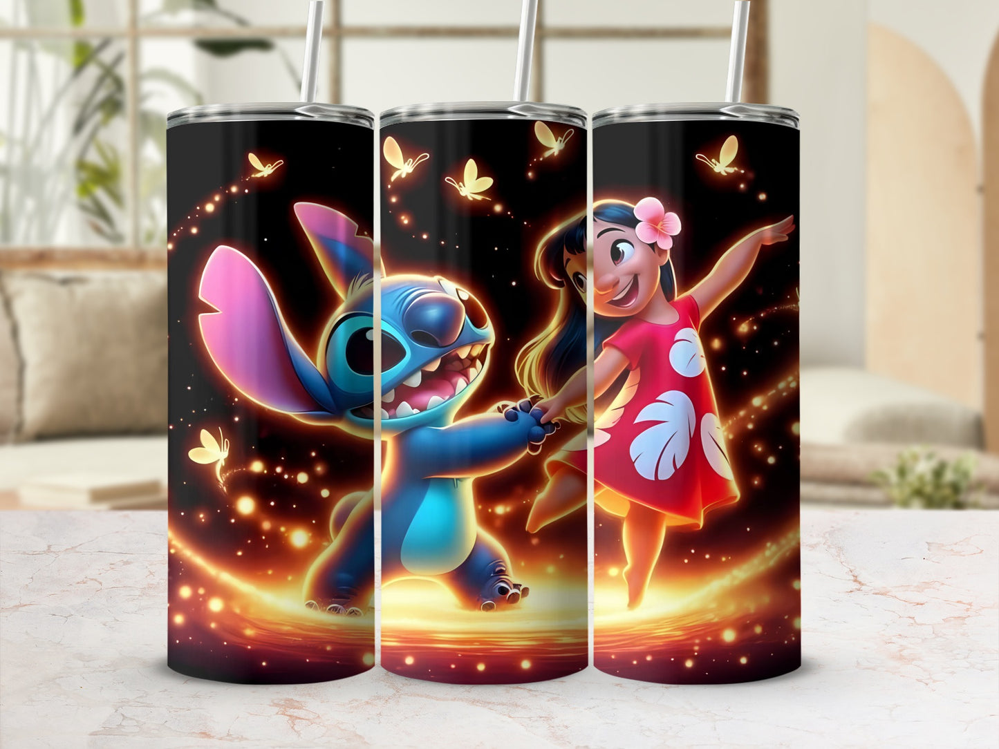 Colorful Dance with Butterflies Tumbler Drinking Container