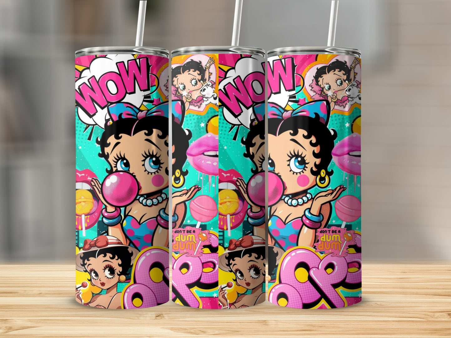 Vibrant Cartoon Character Design Tumbler Cup