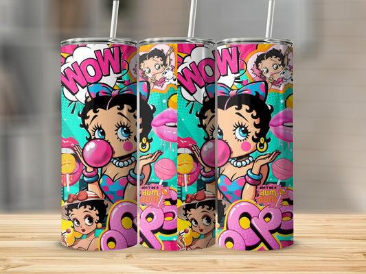 Vibrant Cartoon Character Design Tumbler Cup