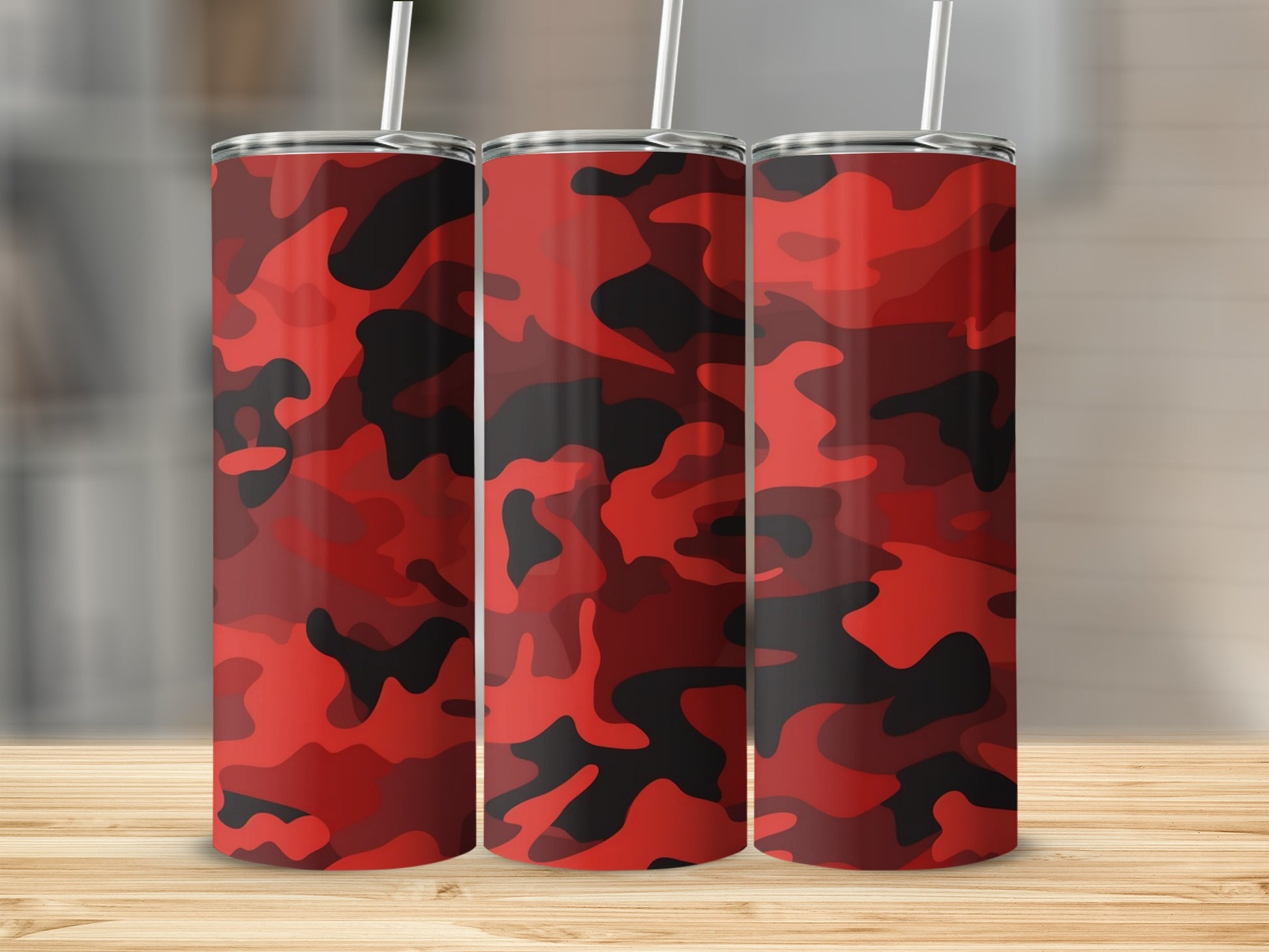 Red and Black Camo Design Insulated Tumbler Product