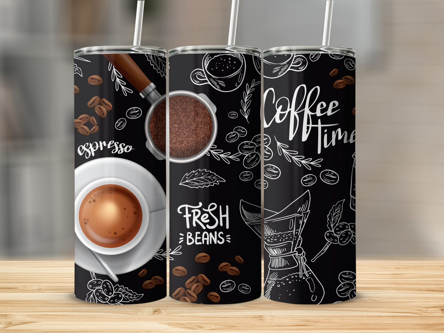Coffee Time Fresh Beans Espresso Design Tumbler