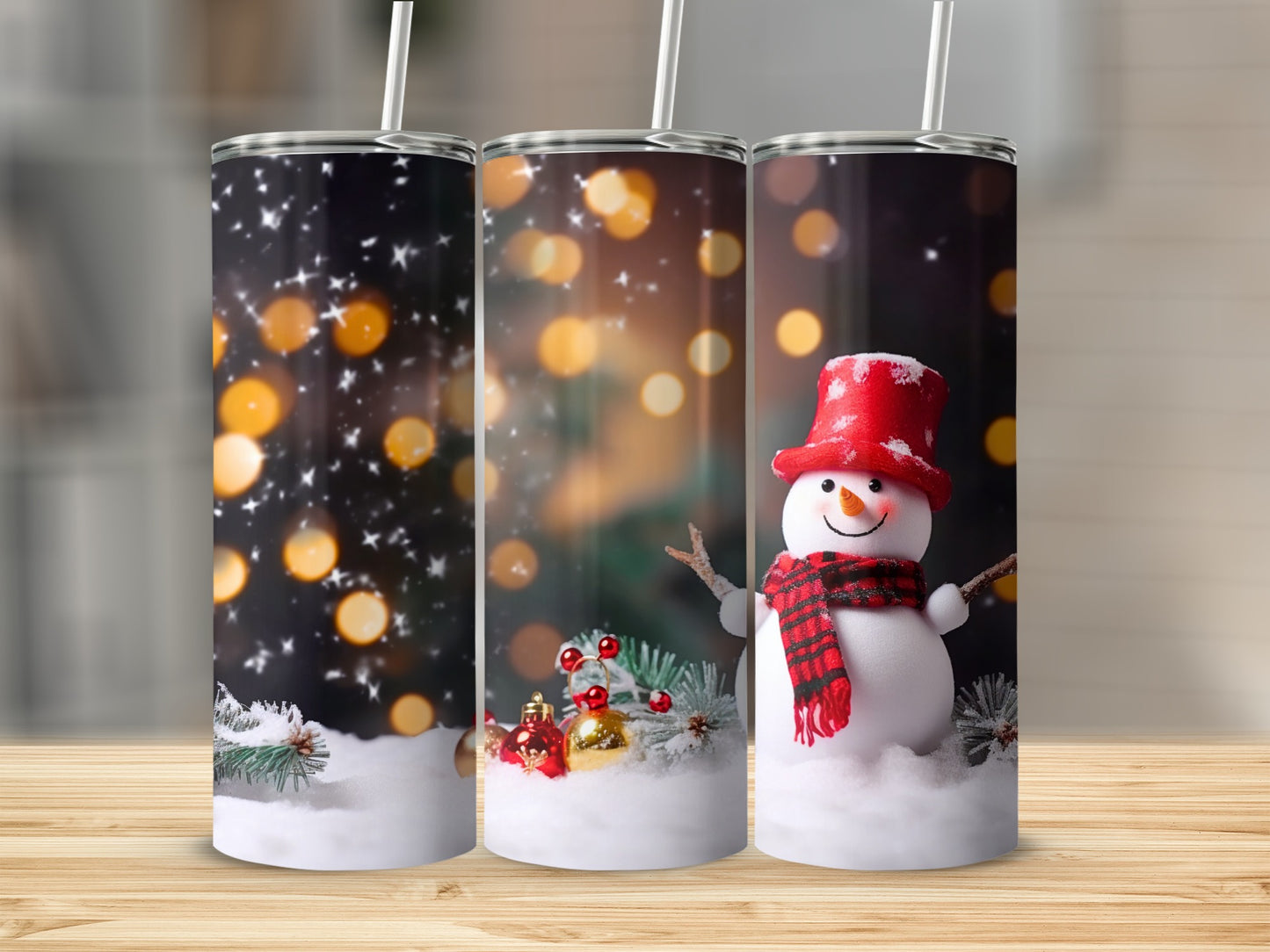 Festive Snowman with Lights Christmas Tumbler Product