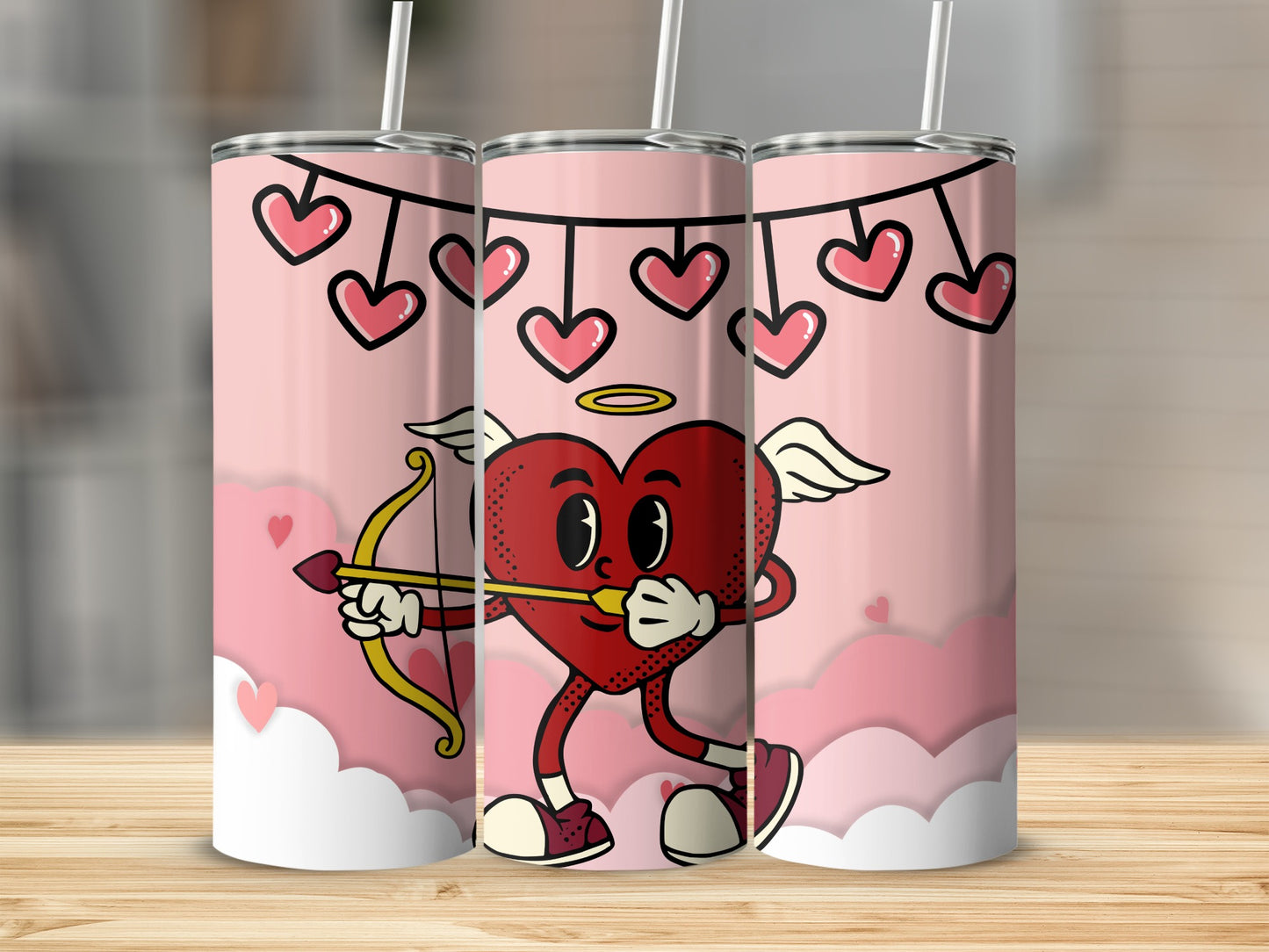 Cute Heart Cupid with Arrow Valentine's Day Tumbler