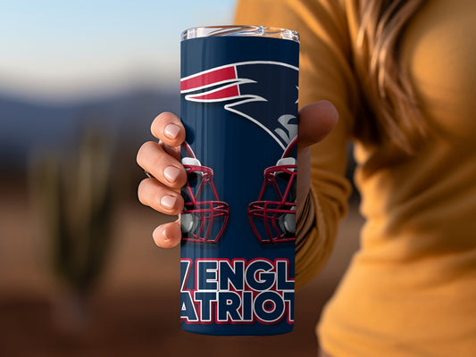 New England Patriots Team Helmets Graphic Design Tumblers