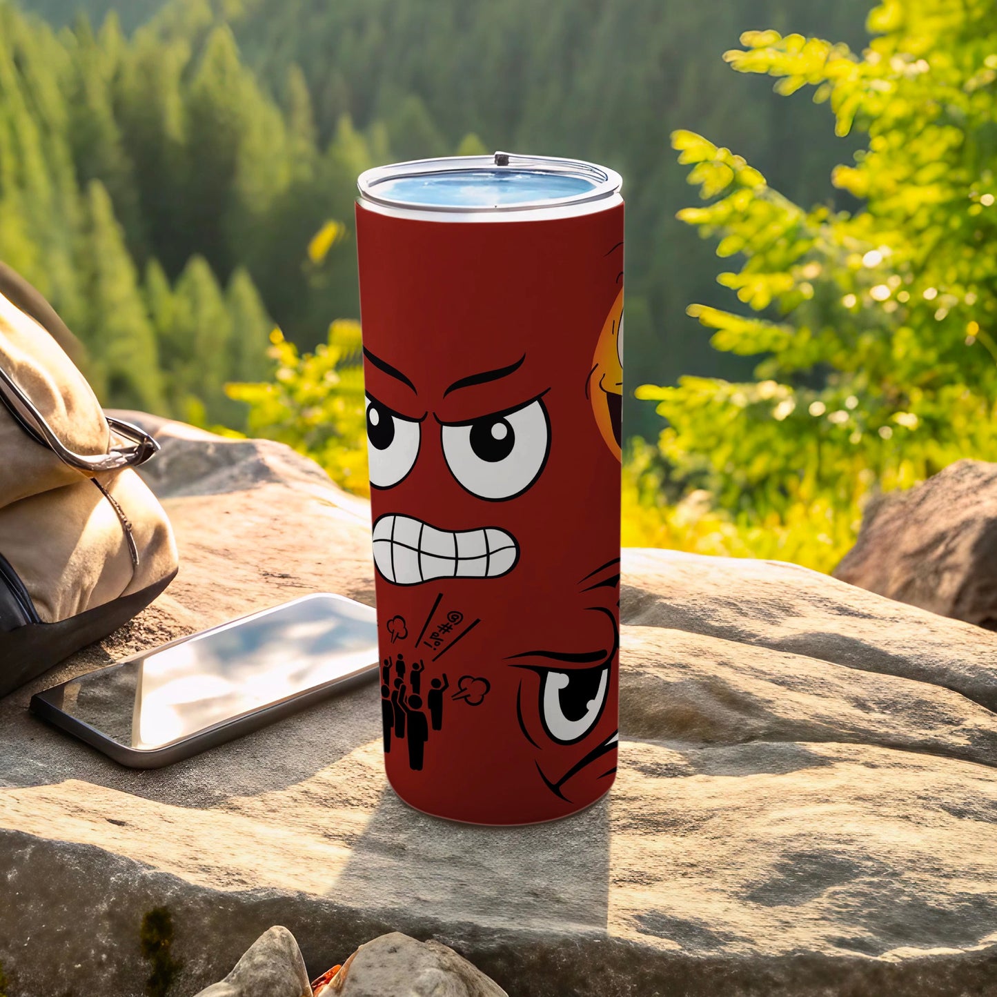 Angry Face Insulated Travel Tumbler for Camping