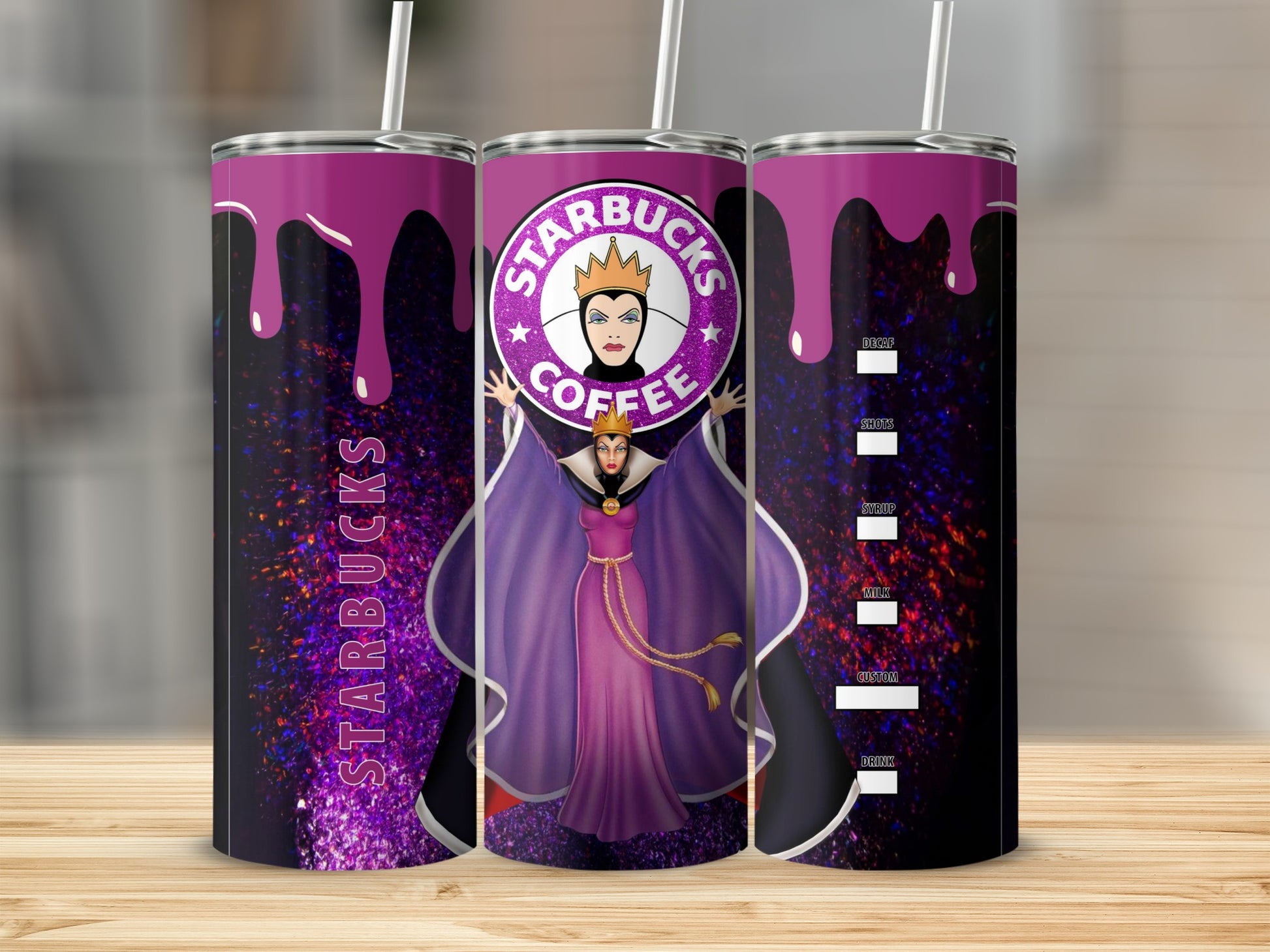 Starbucks Coffee Villain Theme Custom Tumbler Design