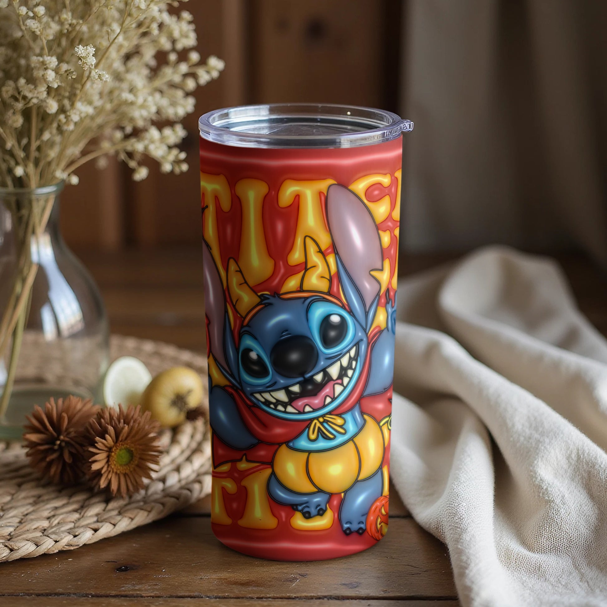 Colorful character travel mug for fun outdoor experiences