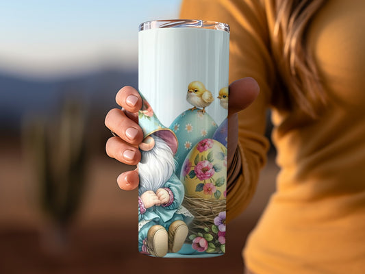 Cute Gnome with Easter Eggs Design Tumbler