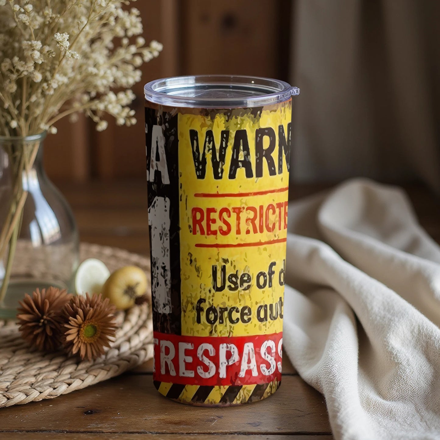 No Trespassing Warning Design Travel Mug
