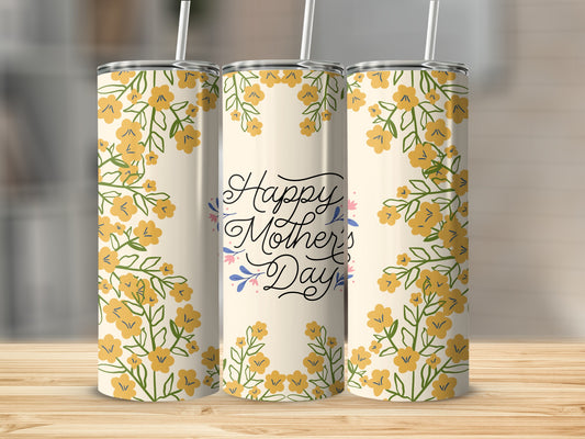 Happy Mother's Day Floral Design Print for Tumbler