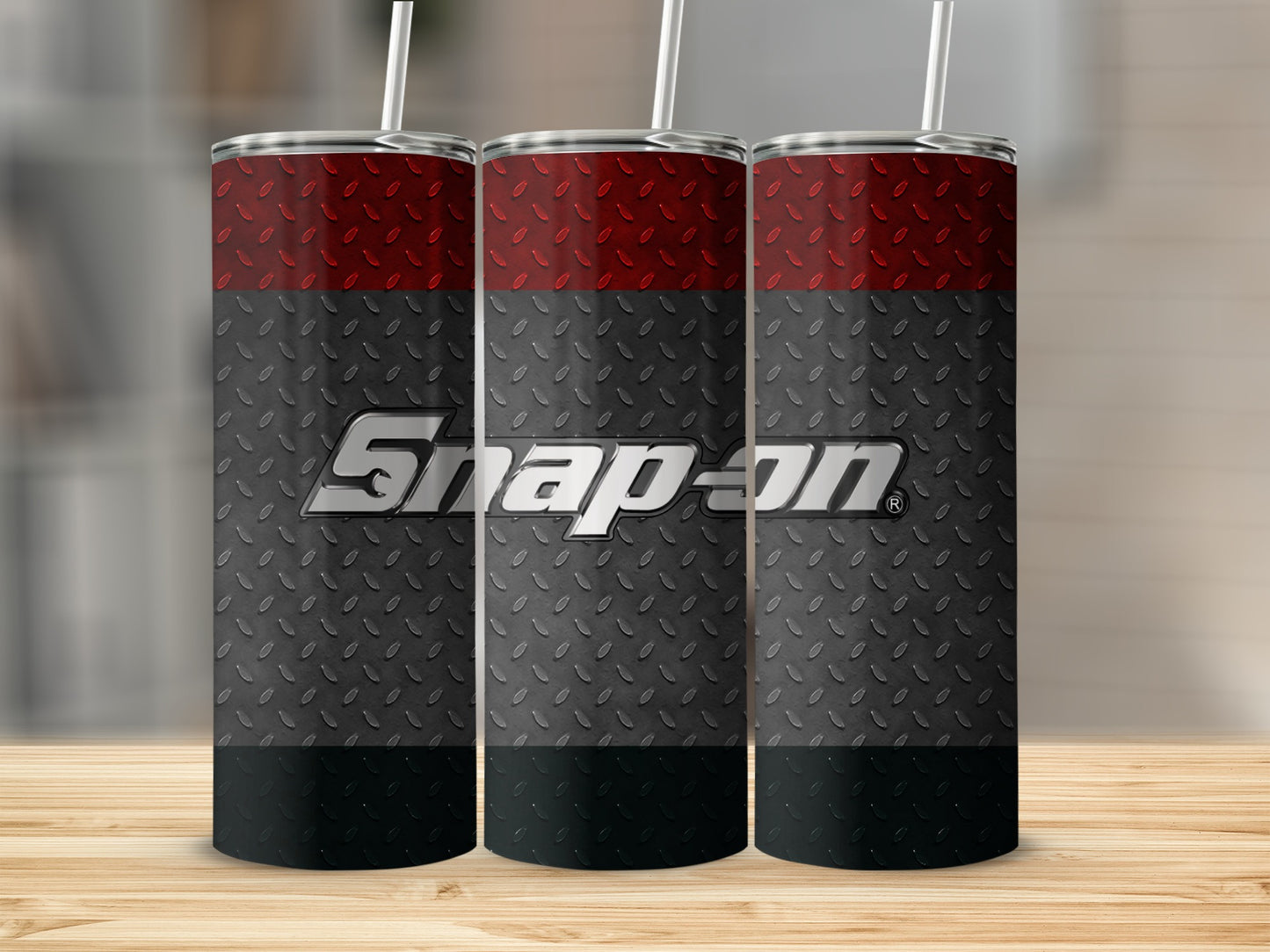 Snap-on Red Black Diamond Plate Tumbler product type