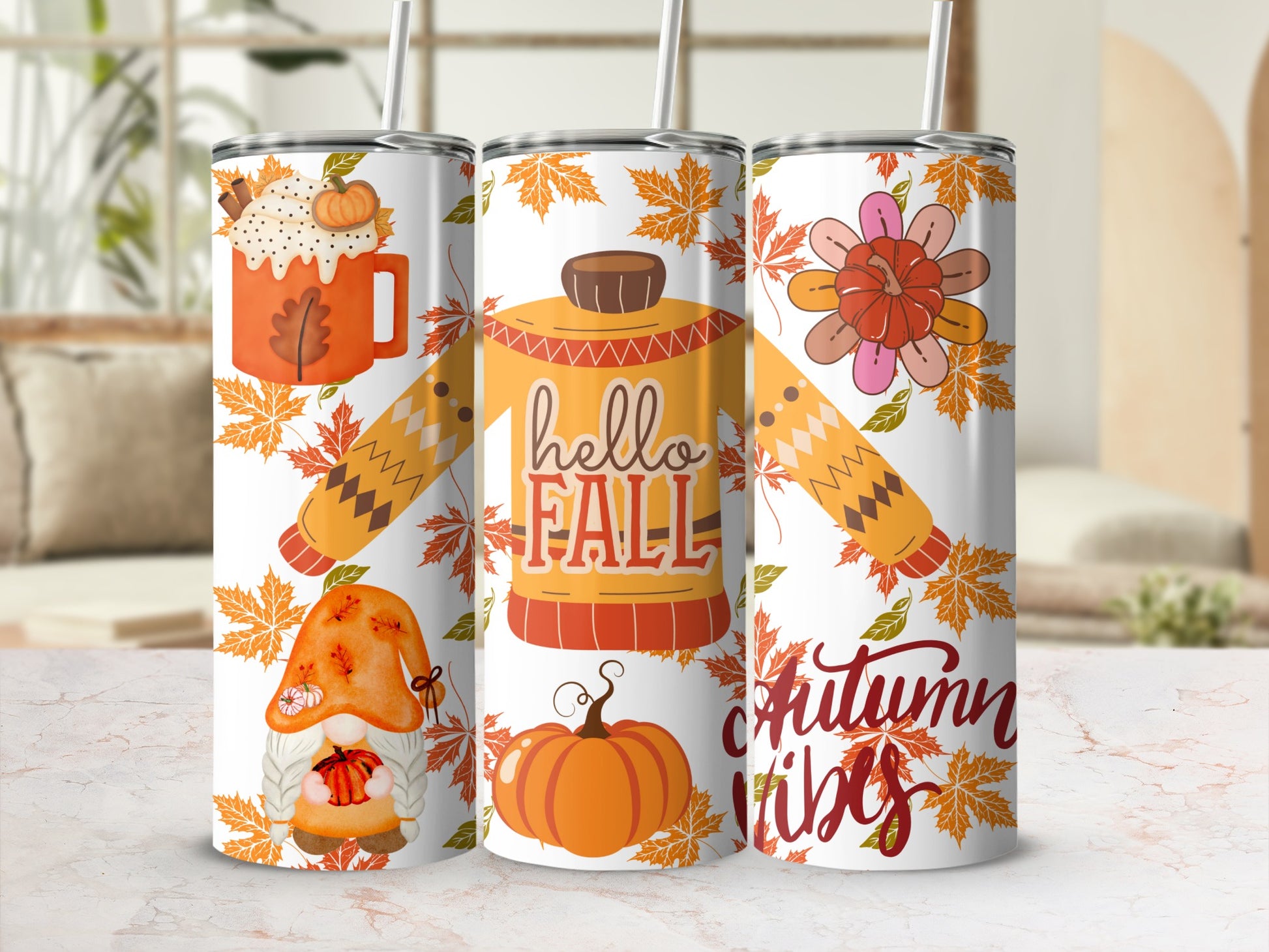 Fall Themed Tumblers with Autumn Vibes and Designs
