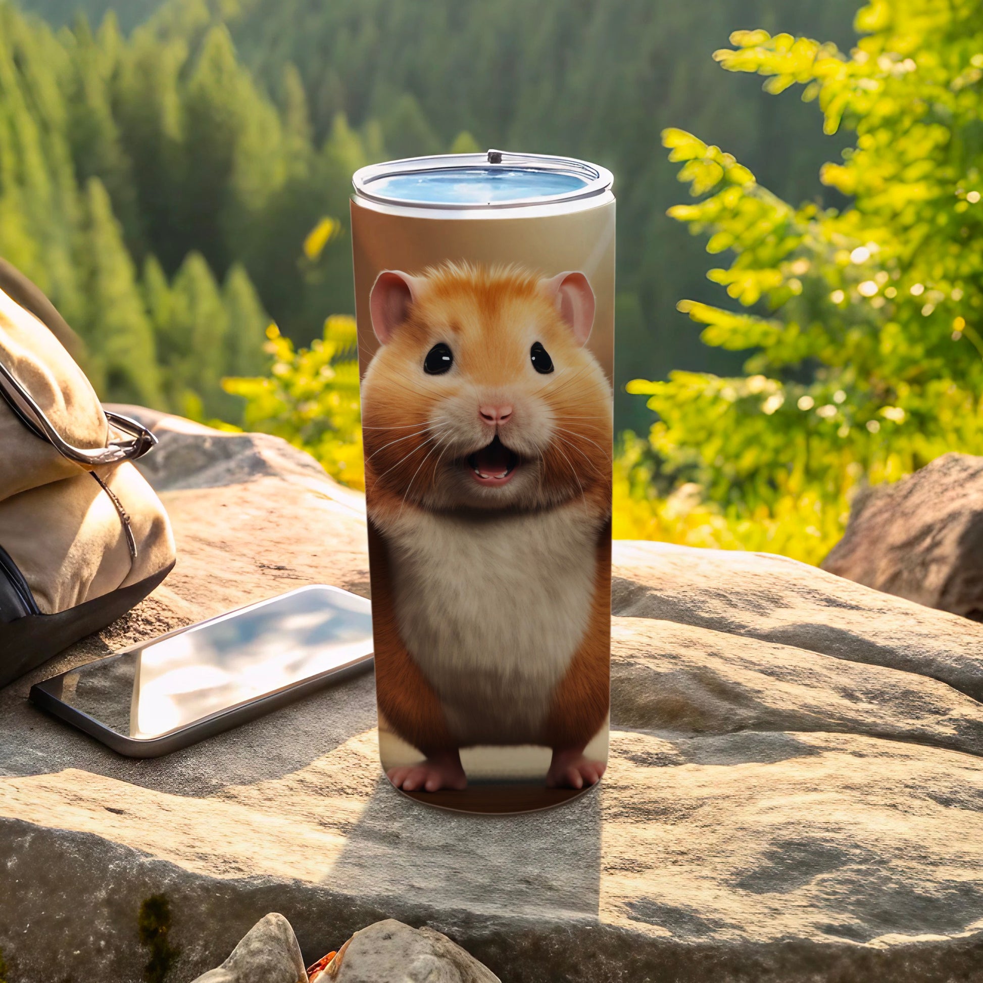 Cute Fluffy Hamster Face Mountain Scenery Tumbler product type
Tumbler Travel Mug Hamster Cute Hamster Animal Pet Rodent Fluffy Hamster Nature Scene Outdoors Adventure Mountain View Forest Green Drinkware Insulated Cup Beverage Container Hamster Gift Cute Animal Wildlife Art Golden Hamster Pet Portrait