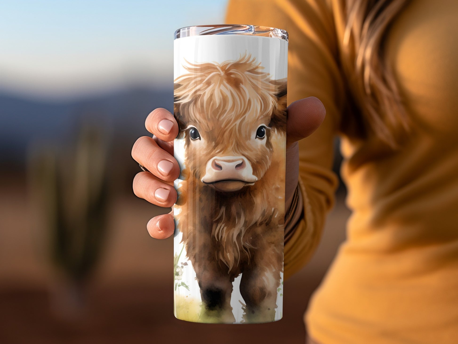 Adorable Highland Cow Design Insulated Tumbler Product
