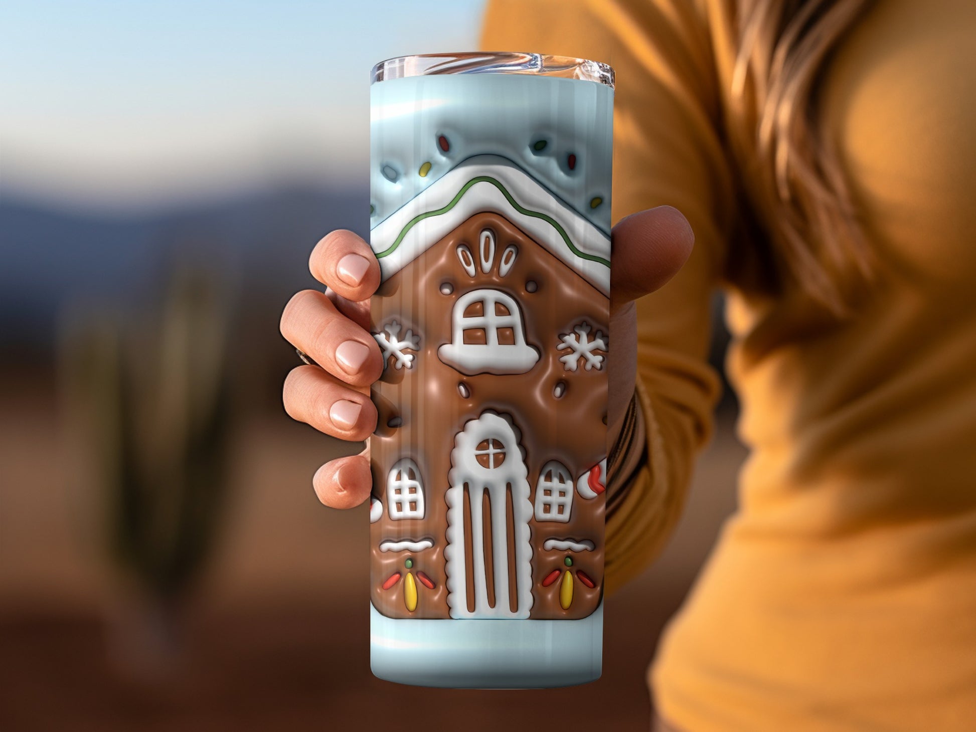 Gingerbread Holiday Design Insulated Tumbler Cup