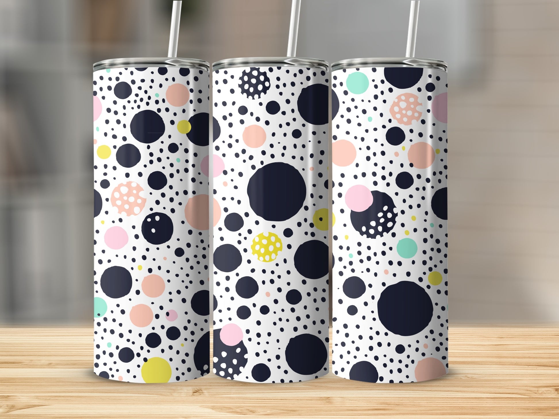 Colorful Polka Dot Pattern Insulated Tumbler Product