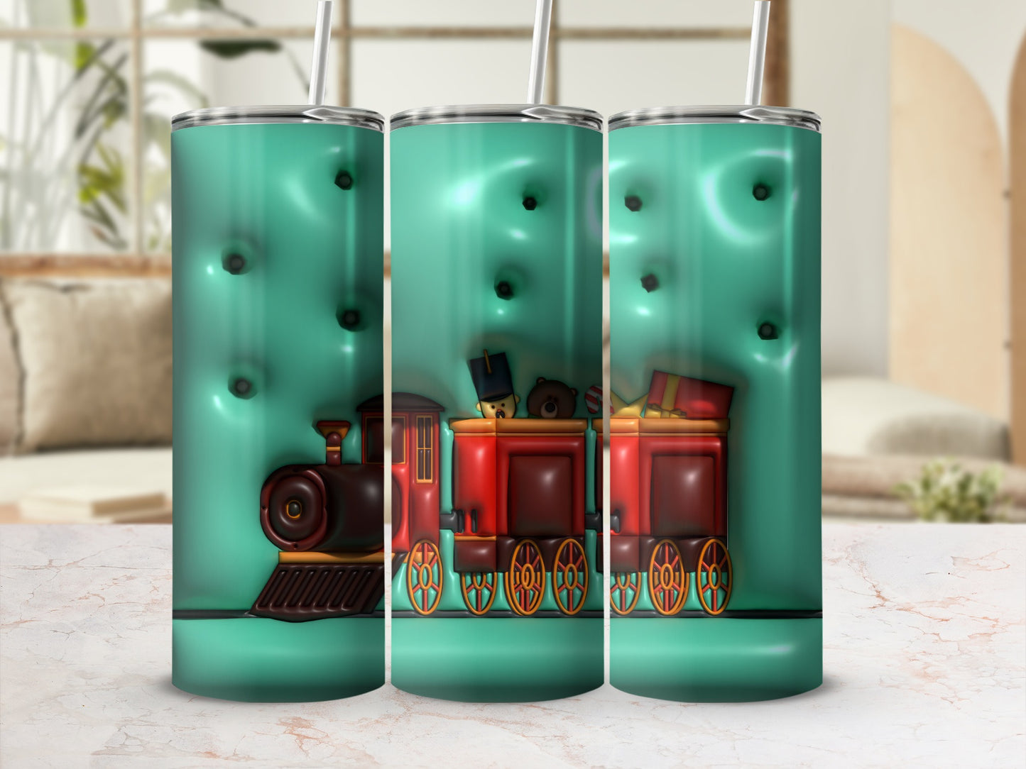 Vintage Train Scene Insulated Tumbler Cup