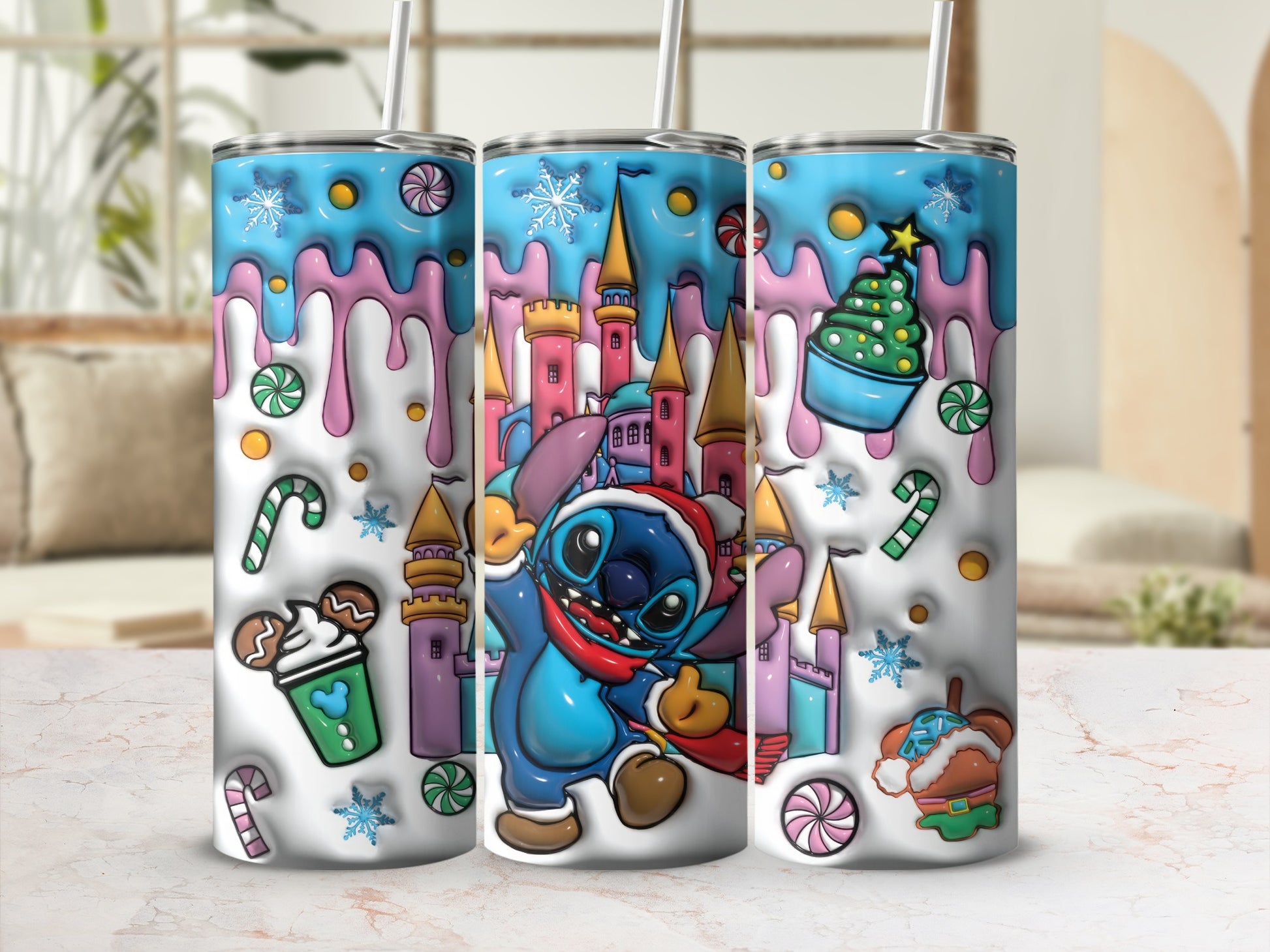 Cute Holiday Cartoon Design Stainless Steel Tumbler