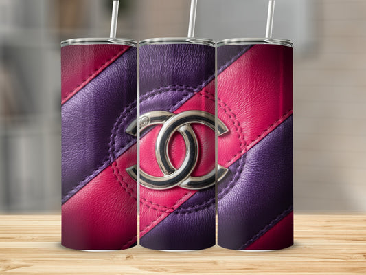 Purple Plus Pink Pattern With Logo Emblem Tumblers
