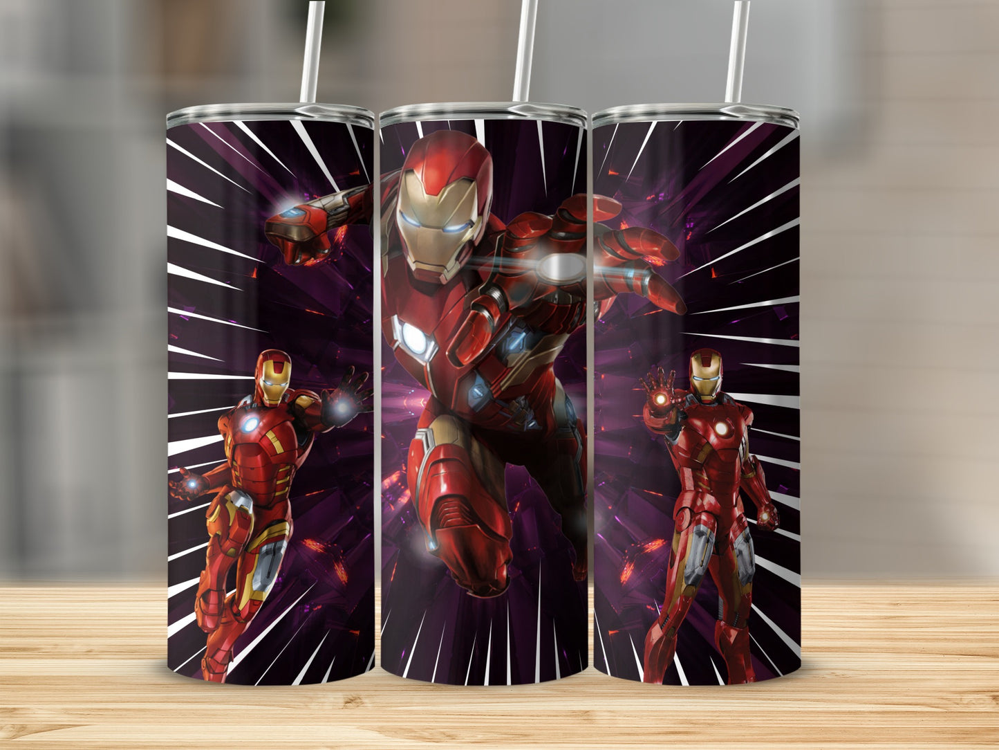 Iron Man Superhero Tumbler with Bold Action Design