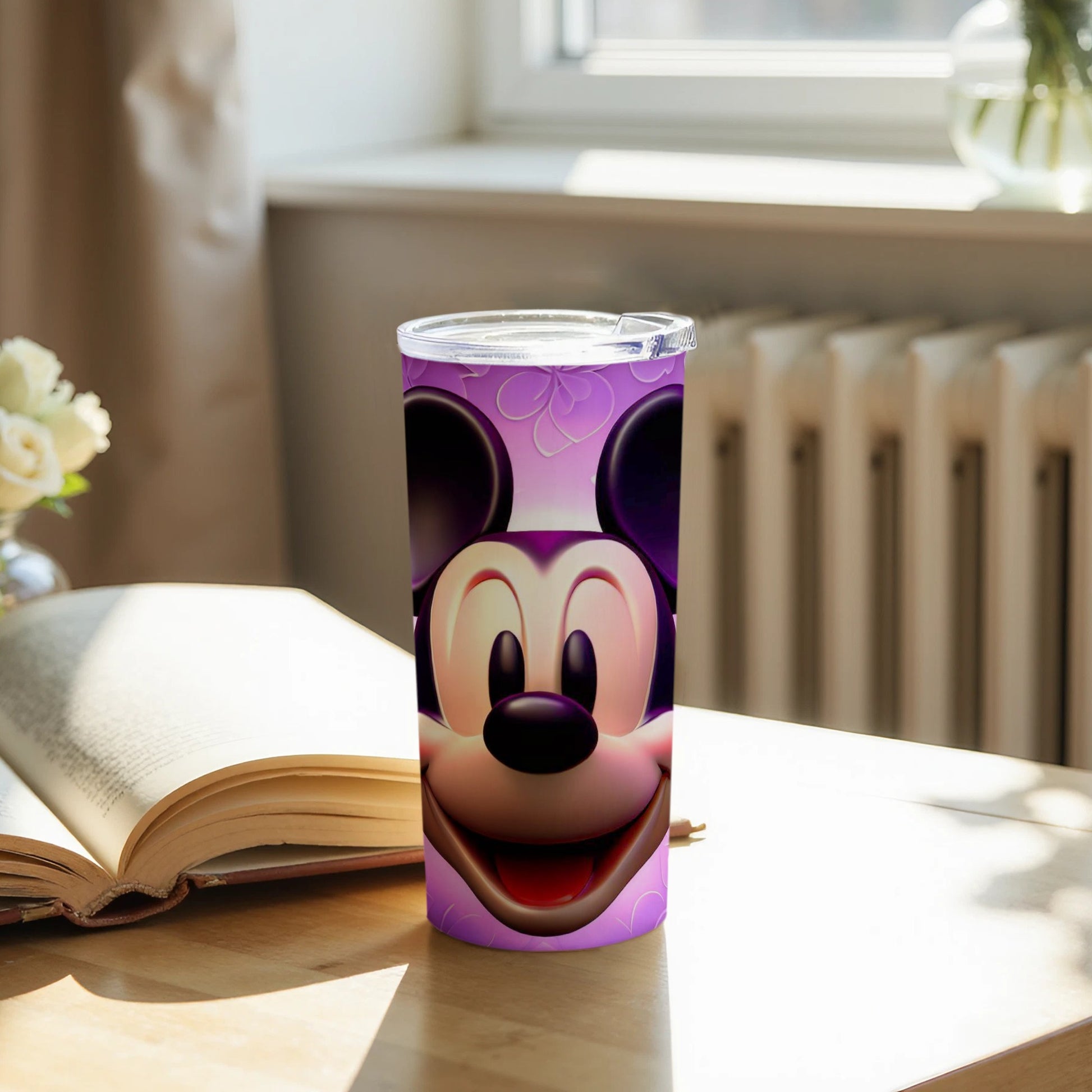 Smiling Mickey Mouse Purple Tumbler for Fun Beverages