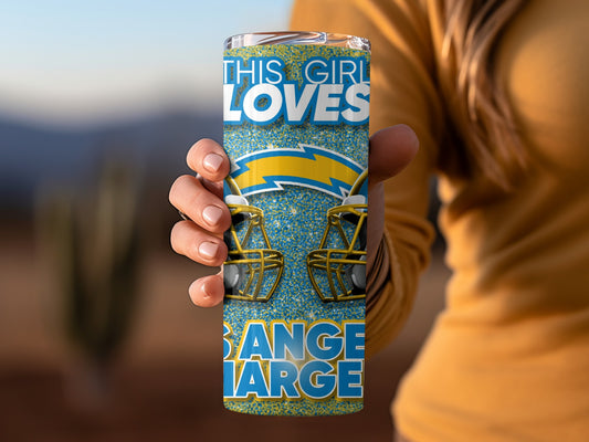 This Girl Loves Los Angeles Chargers Football Helmets Tumblers