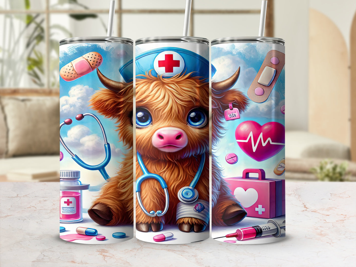 Highland Nurse Cow Stethoscope Heartbeat Syringe product type