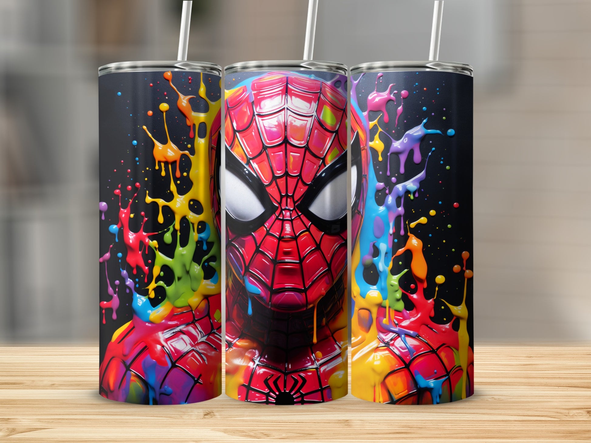 Color Splash Spider Face Tumbler Cup