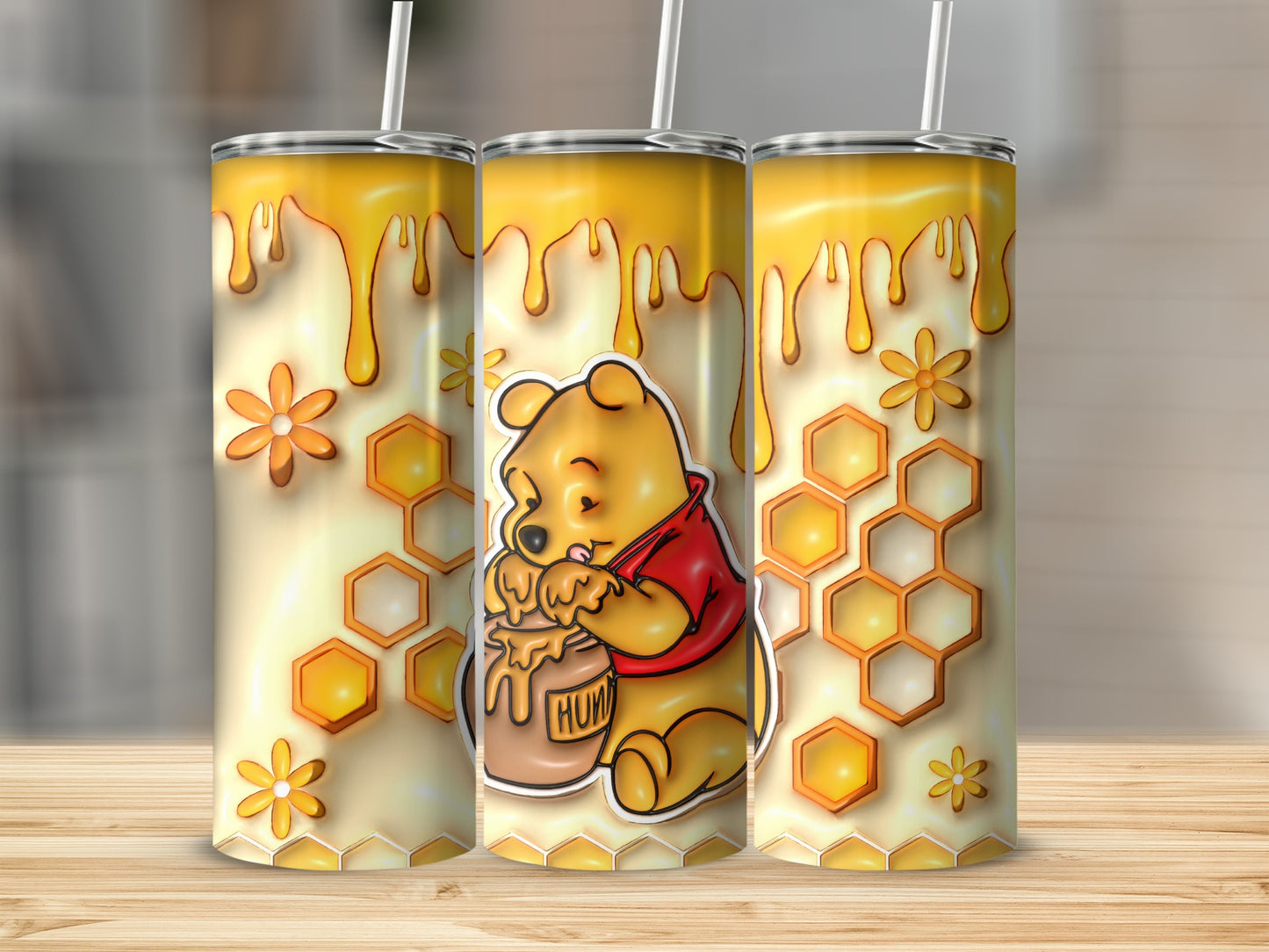 Honey Bear Pattern Tumbler Great Gift for Kids