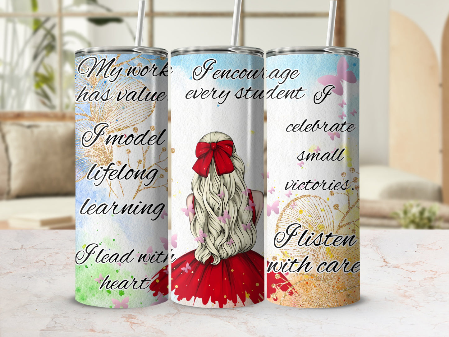 Inspirational Teacher Themed Custom Tumblers