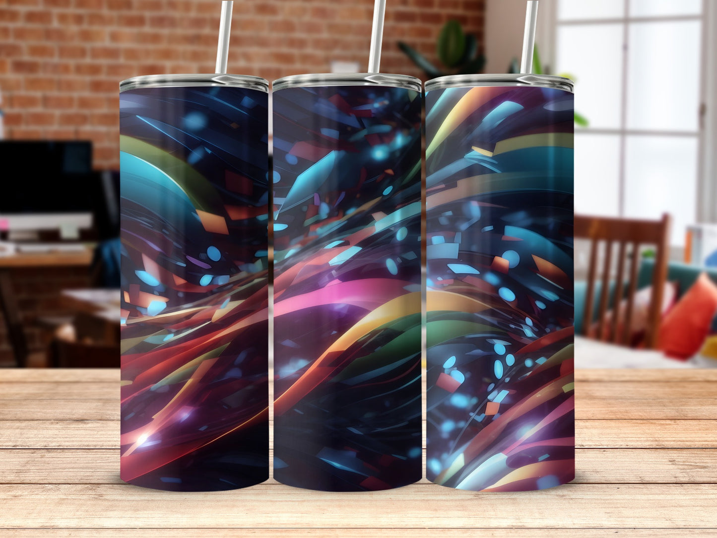 Abstract Swirls Vibrant Colors Geometric Shapes product type