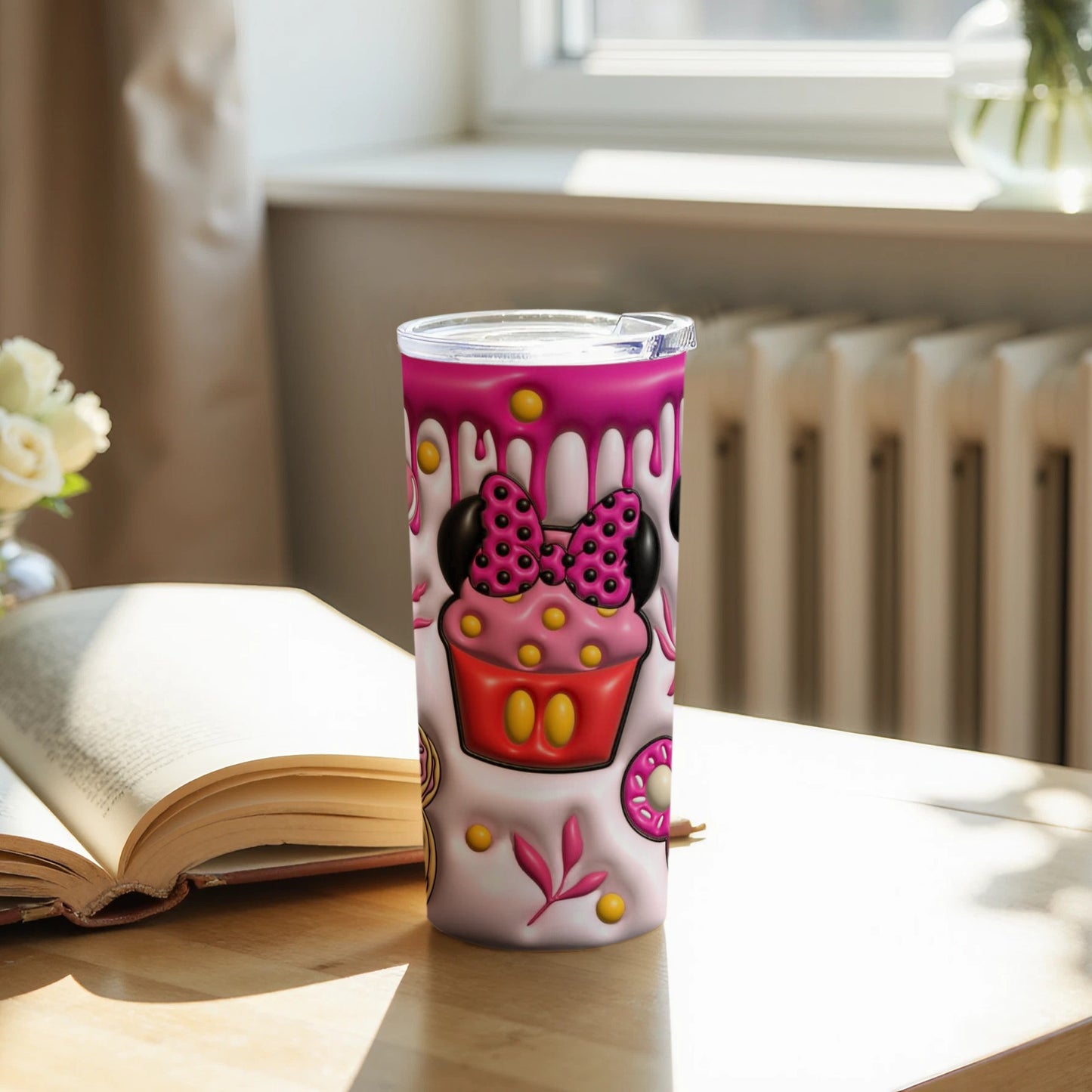 Cute Cupcake Design with Cartoon Ears Tumbler Product