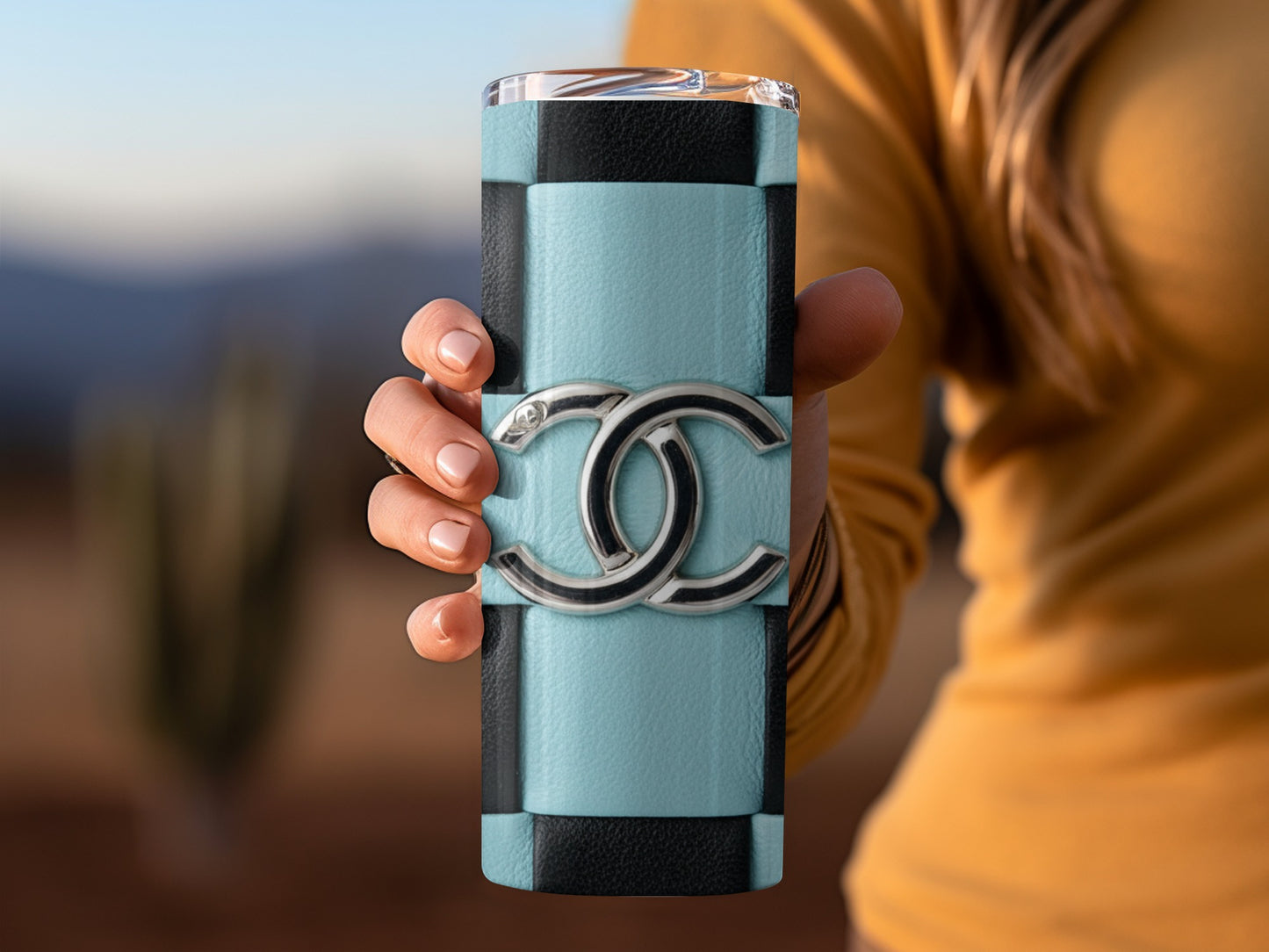 Black Plus Blue Checker with CC Logo Design Tumblers