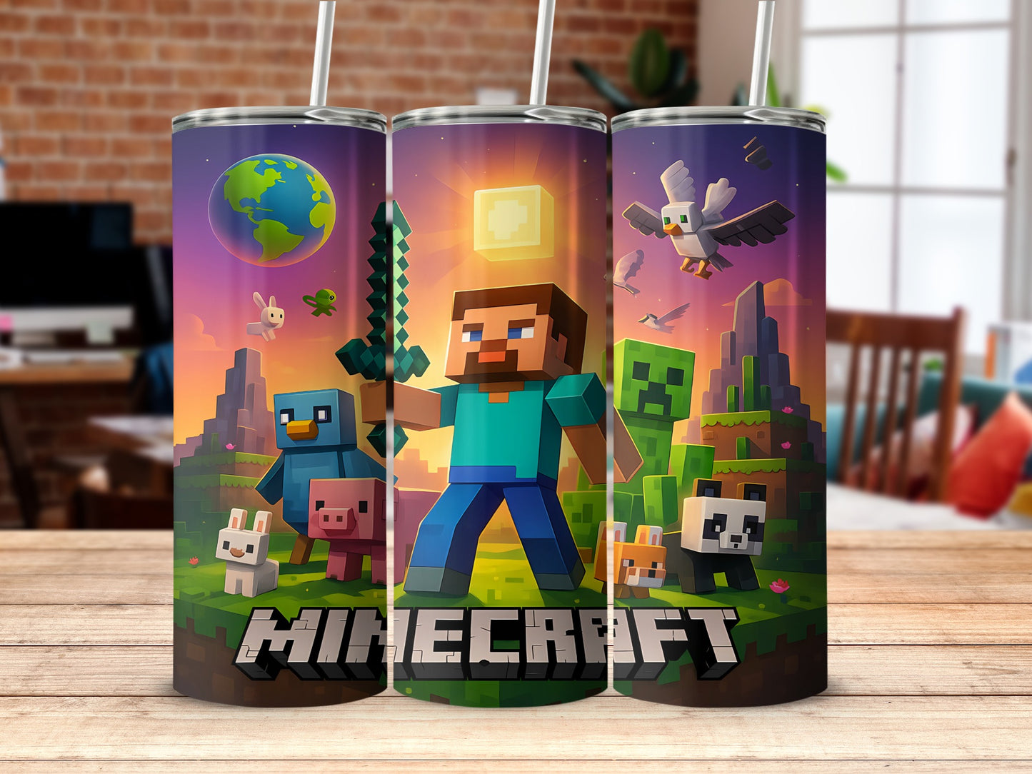 Minecraft Themed Tumbler Colorful Design